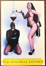 LA NOUVELLE JUSTINE (BONDAGE BDSM RESTAURANT NYC) POSTCARD EROTICA ADVERTISEMENT picture