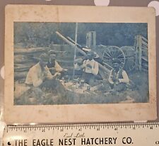 RARE ORIGINAL c1897 PHOTO 6x8 Mounted Cabinet CYANOTYPE West Gay ? PICNIC ?  USA picture