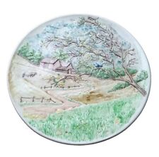 Vintage Byron Mold Season Ceramic Wall Plate Spring Scene 1972 Hand Painted 13” picture