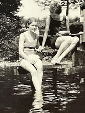 XH Photograph Lesbian Gay Interest Beautiful Young Women Water Dock LEG SHOW picture