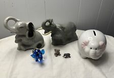 Vintage Elephant Collection Pieces Lot of 6 Lucky Antique Zoo Safari Figurines picture