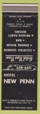 Matchbook Cover - Hotel New Penn New Castle PA picture