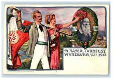 1912 Bayer Turnfest Wurzburg Germany Gymnastic Meet Advertising Postcard picture