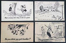 Vintage Postcard LOT OF 4 CARTOON FUNNY COMEDY Postcards EXACT SHOWN  picture