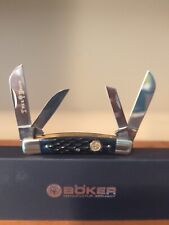 Brand New Black Bone Boker Tree Brand 4 Blade Congress Carbon Steel Pocket Knife picture