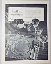 1951 Fostoria Glass Vintage Print Ad Crystal Cynthia Bridal Moundsville WV  B&W picture