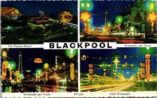 Blackpool Pleasure Beach Promenade Tower Multiview Wob Note Pm Postcard picture