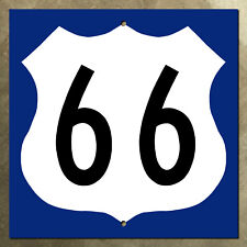 Arizona US route 66 highway marker sign mother road 1961 blue Flagstaff 16x16 picture