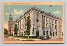 Postcard Pulaski County Court House in Little Rock Arkansas, Vintage Linen L13 picture