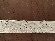 Vintage French Lace edging - Tulle embroidered - Floral design - 185cm by 4.5cm picture