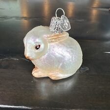 Old World Christmas Cottontail Bunny Glass Blown Ornament, White picture