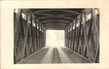 Vintage PLEASANT MILLS ind IN   COVERED BRIDGE    REAL PHOTO postcard RPPC picture