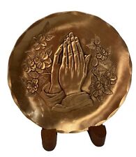 Wendell August Forge Bronze Praying Hands 4 1/2” Coaster w/ Stand; Christmas picture