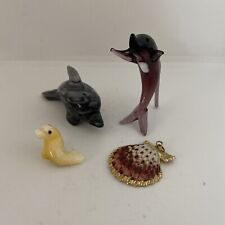 Lot Of 4 Marine Life Mammals And Shell Trinkets  picture