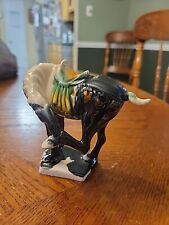 Vintage Chinese Porcelain Style Horse Statue Ceramic Figure Black picture