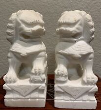 VINTAGE PAIR OF MARBLE FOO DOG BOOKENDS 5