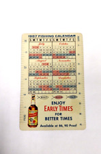 Advertising Pocket Wallet Fishing Calendar Card - 1957 Early Times Whiskey picture