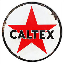 CALTEX Vintage Metal Sign 14 & 18 Round picture