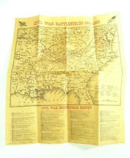 Civil War Battlefields 1861-1865 Map Chronological Historical Documents 1961  picture
