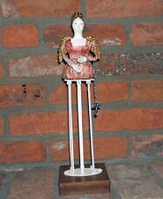 SANTOS CAGE DOLL Figure w Wings Crown Crucifix One Of A Kind Primitive FOLK ART picture