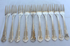 10 Beautiful Old Cake Forks From Denmark From 830er Silver Real Silver #11149 picture