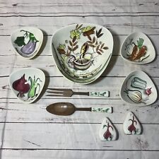 Vintage MCM Salad Set Ceramic Made In Japan Vegetable Theme picture
