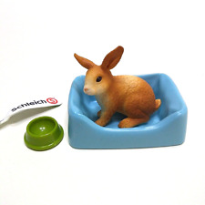 Schleich Tan RABBIT Bed Food Bowl Bunny Collectible Figure B20 picture
