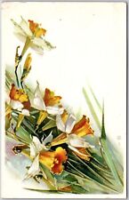 Lovely Yellow Flowers Bouquet Greetings & Wishes Postcard picture