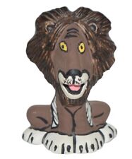Vintage Ceramic Lion Figurine Hand Painted  2 1/2
