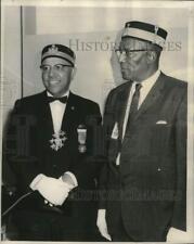 1963 Press Photo Dr. John Lewis Jr. & E.W. Sims at the Freemason Communications picture