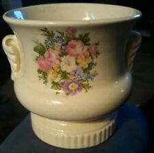 Small Vintage Royal Copley Pastel Floral Ceramic Vase Planter Pit 5