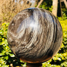 3.89LB Natural Silver obsidian Quartz Sphere Crystal Ball Reiki Healing Gem picture