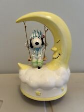 Schmid Peanuts Snoopy Swinging on Moon Music Box 1968 RARE TESTED picture