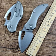 Mini Drop Point Folding Pocket Knife Hunting Camp Survival 14C28N Steel Titanium picture