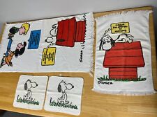 Vintage 1970's Snoopy Peanuts Bath Towel, 38” X 21”, Hand towel, & + Tastemaker picture