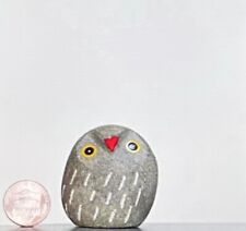 One Of A Kind - Hand Carved and Hand Painted Pebble Owls - HAND MADE UNIQUE OWL picture