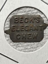 Beck’s Elegant Chew embossed vintage tin tobacco tag picture