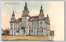 Antique Hand Painted Postcard~ City Hall~ Jersey City, New Jersey picture