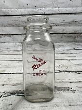VTG Reed's Dairy Milk & Ice Cream Shamokin PA Double Sided Half Pint Milk Bottle picture