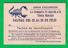 Cuba identification card of the musical troupe 
