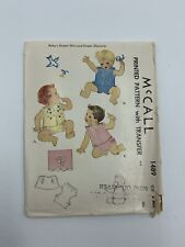 VINTAGE 1940'S MCCALL PATTERN1489 PRINTED PATTERN W/ TRANSFER 6 MONTH CUT SEWING picture