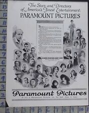 1922 PARAMOUNT PICTURE DIRECTOR ENTERTAINMENT MOVIE STAR FILM VINTAGE AD  BP35 picture