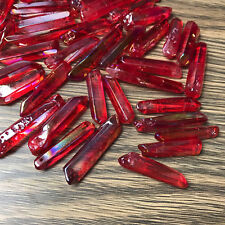 Red titanium rainbow aura lemurian quartz crystal point healing 50g 8pcs+ picture