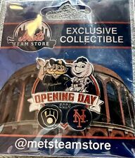 NY METS OPENING DAY PIN 2024 CITI FIELD MR MET MASCOT BASEBALL MILWAUKEE BREWERS picture
