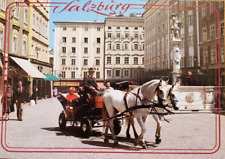 Salzburg Austria Alter Market in a Horse and Buggy Vintage Postcard picture