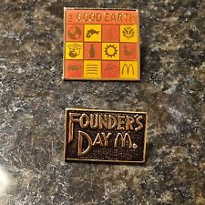 Lot of (2) McDonald's Crew Pins - Founder's Day And The Good Earth. picture