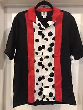 Disney Dress Shop Pongo’s Pins 101 Dalmatians Button Down Bowling Shirt Size S picture