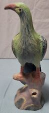 VTG Hand Carved Wood Peacock,Hand Painted Artisan Bird Sculpture BEAUTIFUL picture