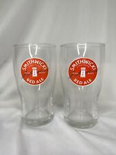 2-Smithwick's & Sons Ireland Red Ale Tulip Pint 16 Oz Beer Glasses Pair RARE HTF picture