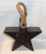 COUNTRY WESTERN METAL STAR CANDLE HOLDER HANGING LANTERN picture